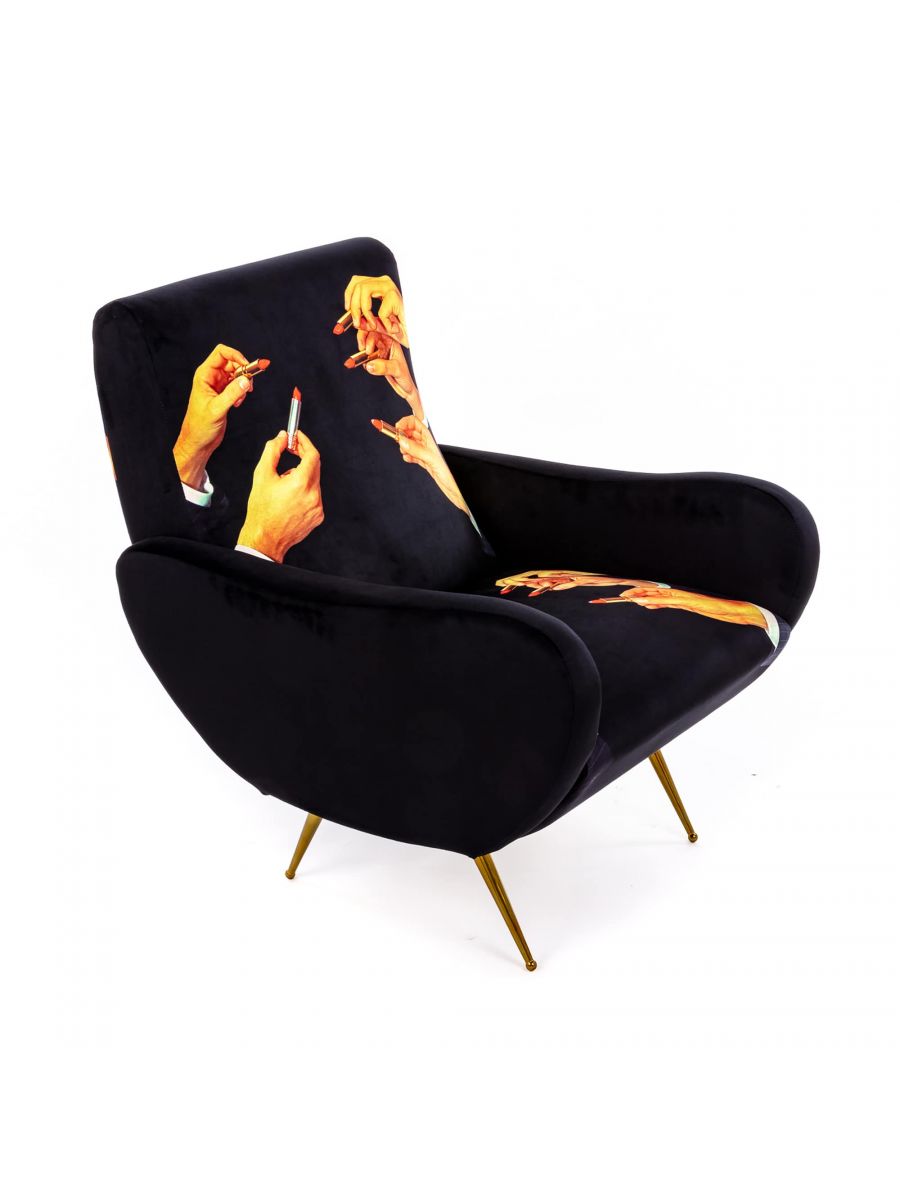 Toiletpaper fauteuil Lipsticks black Seletti