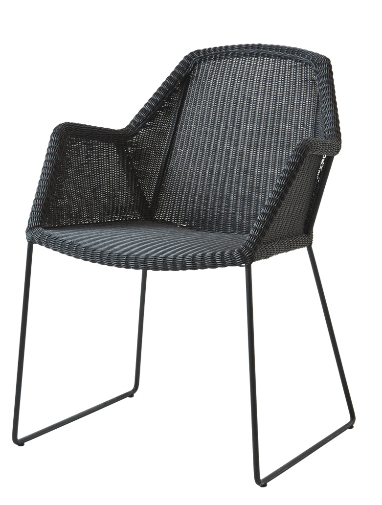 Breeze cadre cantilever Chaise d'extérieur Set de 2 Cane-Line noir