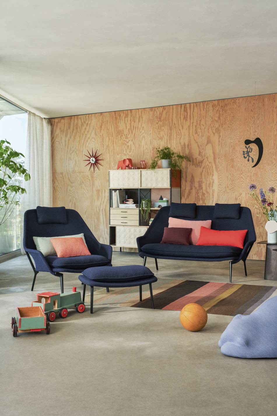 Slow Chair & Ottoman Fauteuil en tissu Vitra 