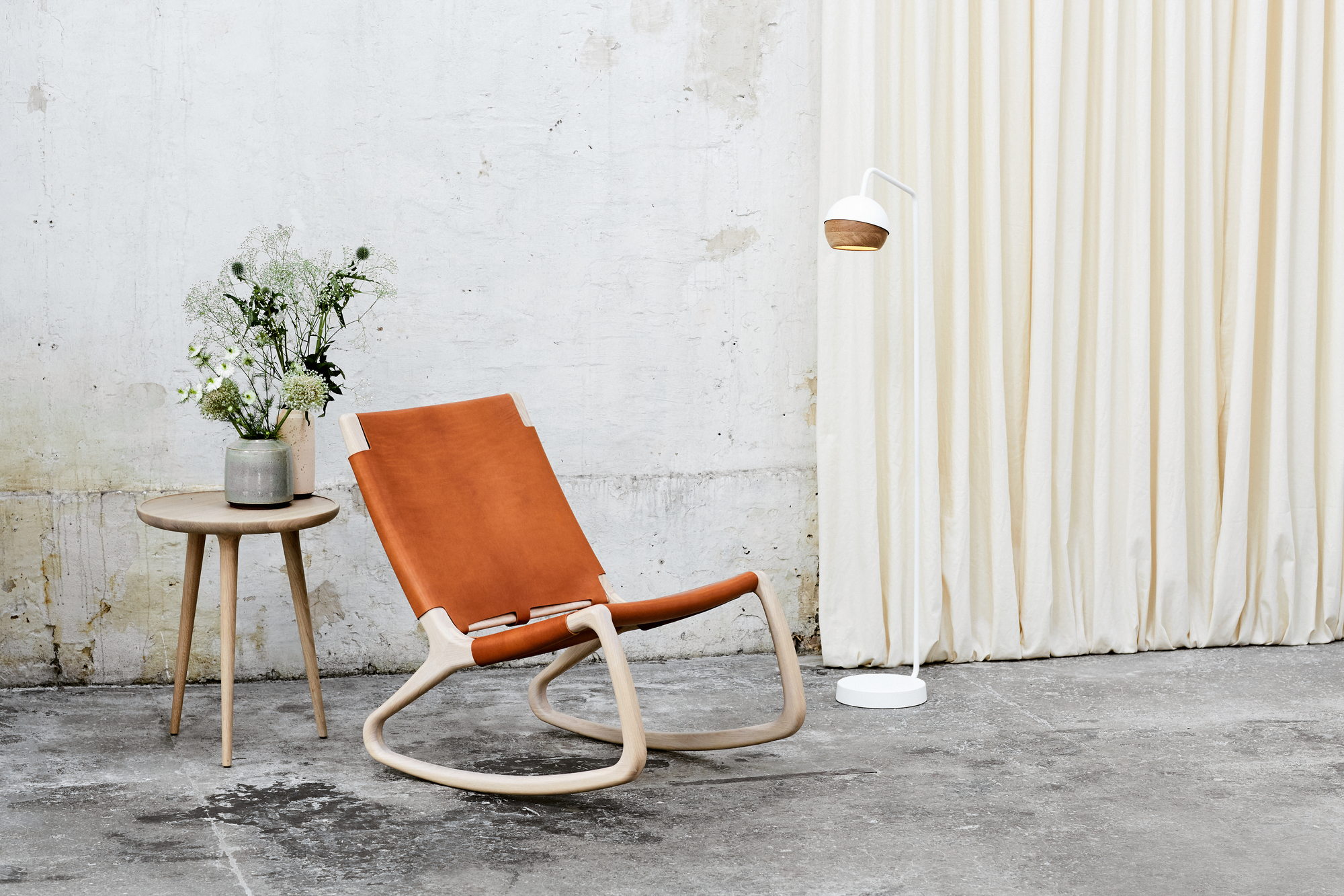 Rocker Chaise berçante Harness cuir Mater