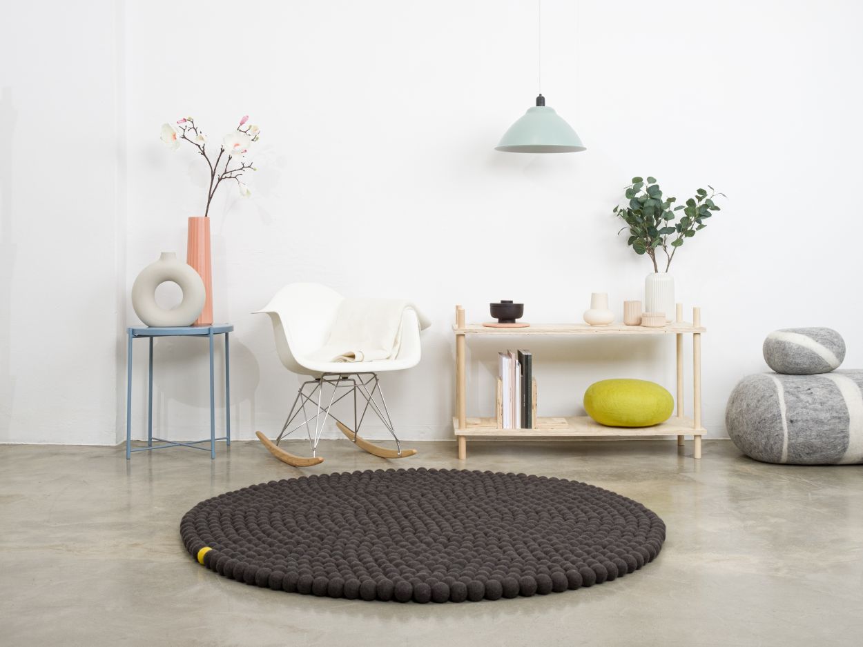 Big One Rund Tapis en feutre Ø 160 cm myfelt  Anthracite