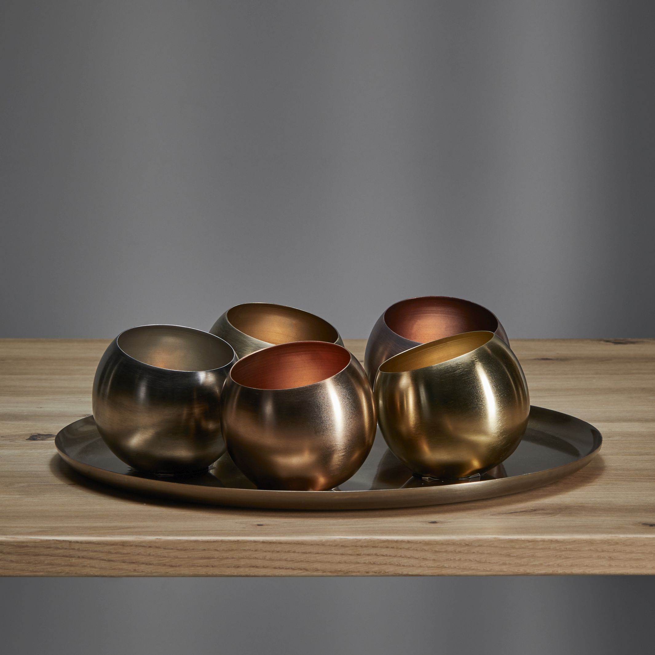 Plateau Diwali avec 5 sphères pour bougies chauffe-plat Philippi