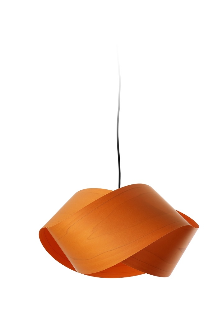 Nut Suspension Lampe suspendue Câble et baldaquin en noir Abat-jour en orange LZF Lamps