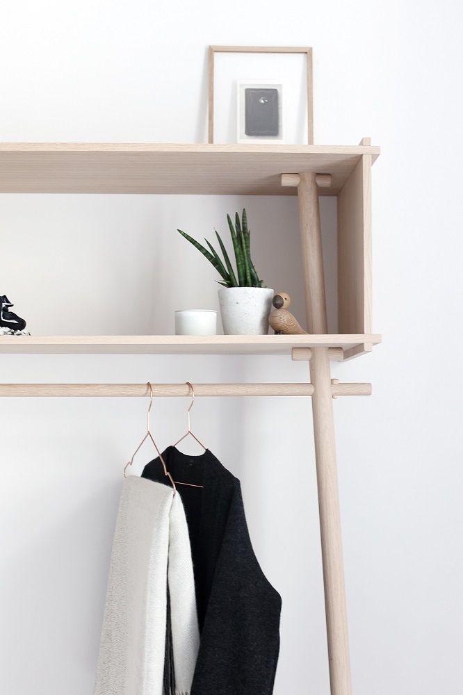 Töjbox vestiaire Woud Lx112 cm chêne blanc pigmenté