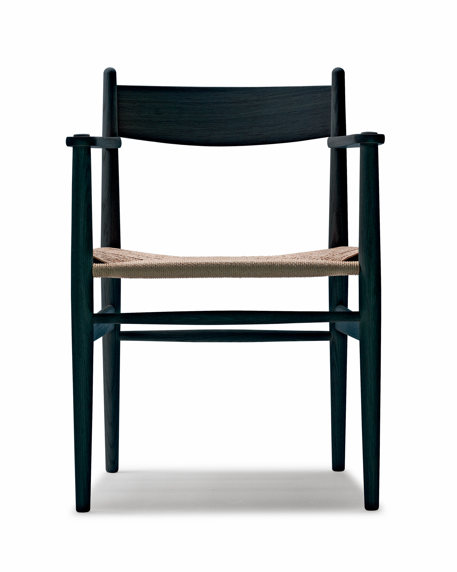 CH37 Chaise avec accoudoirs Carl Hansen &amp; Søn Hêtre savonné Nature tresse