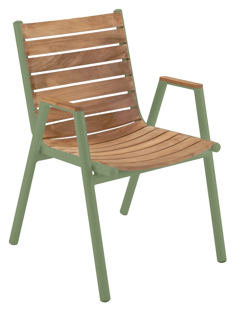 Pilotis fauteuil avec accoudoirs teck extérieur Fermob