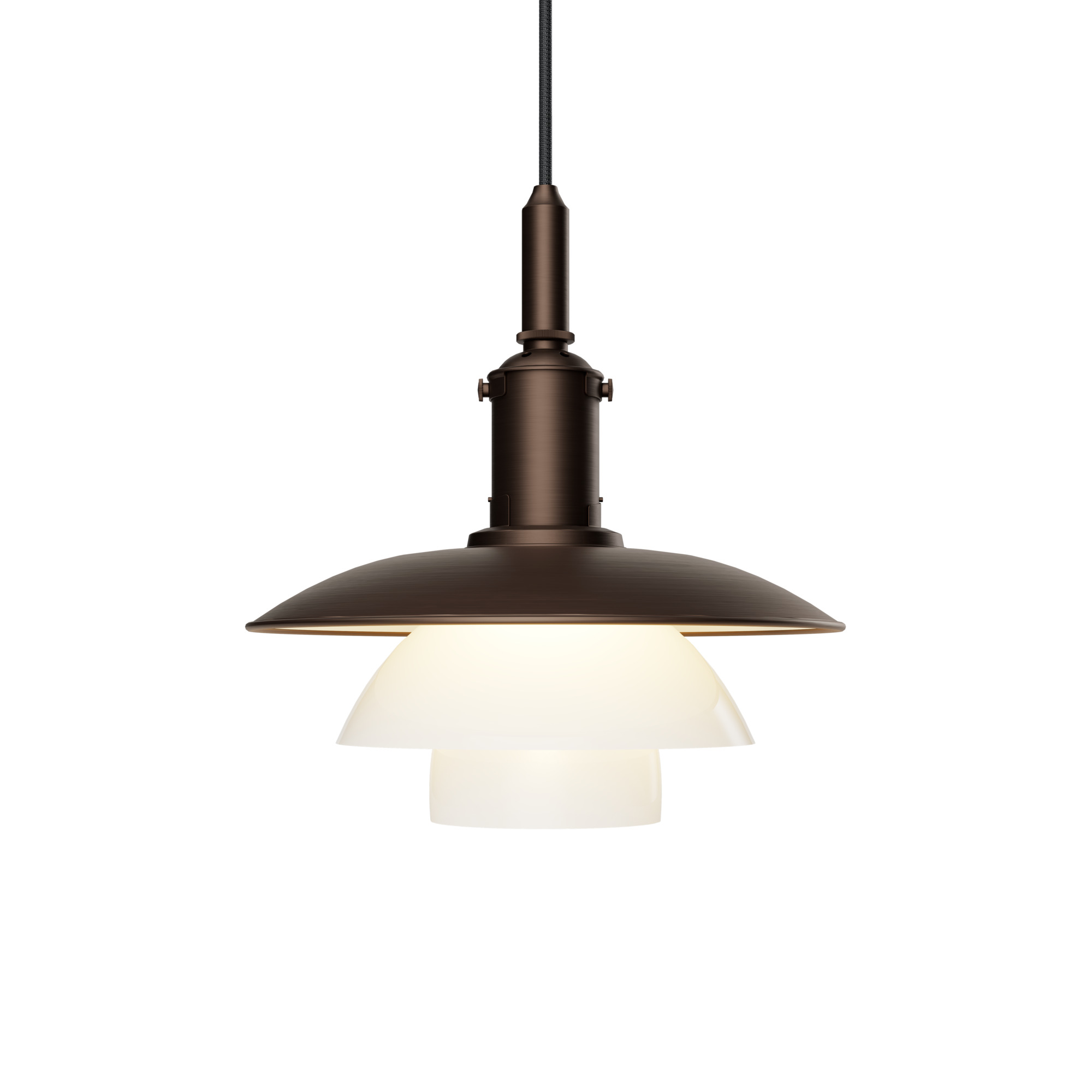 PH 3/3 Aged Brass Opal Lampe à suspendre Louis Poulsen