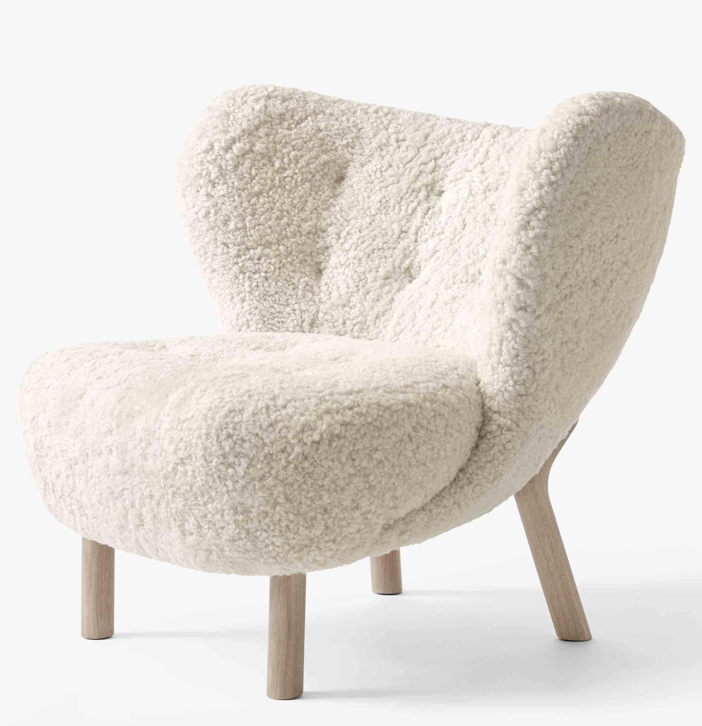 Little Petra VB1 Lounge Chaise Andtradition chêne blanc - clair de lune - sans tabouret