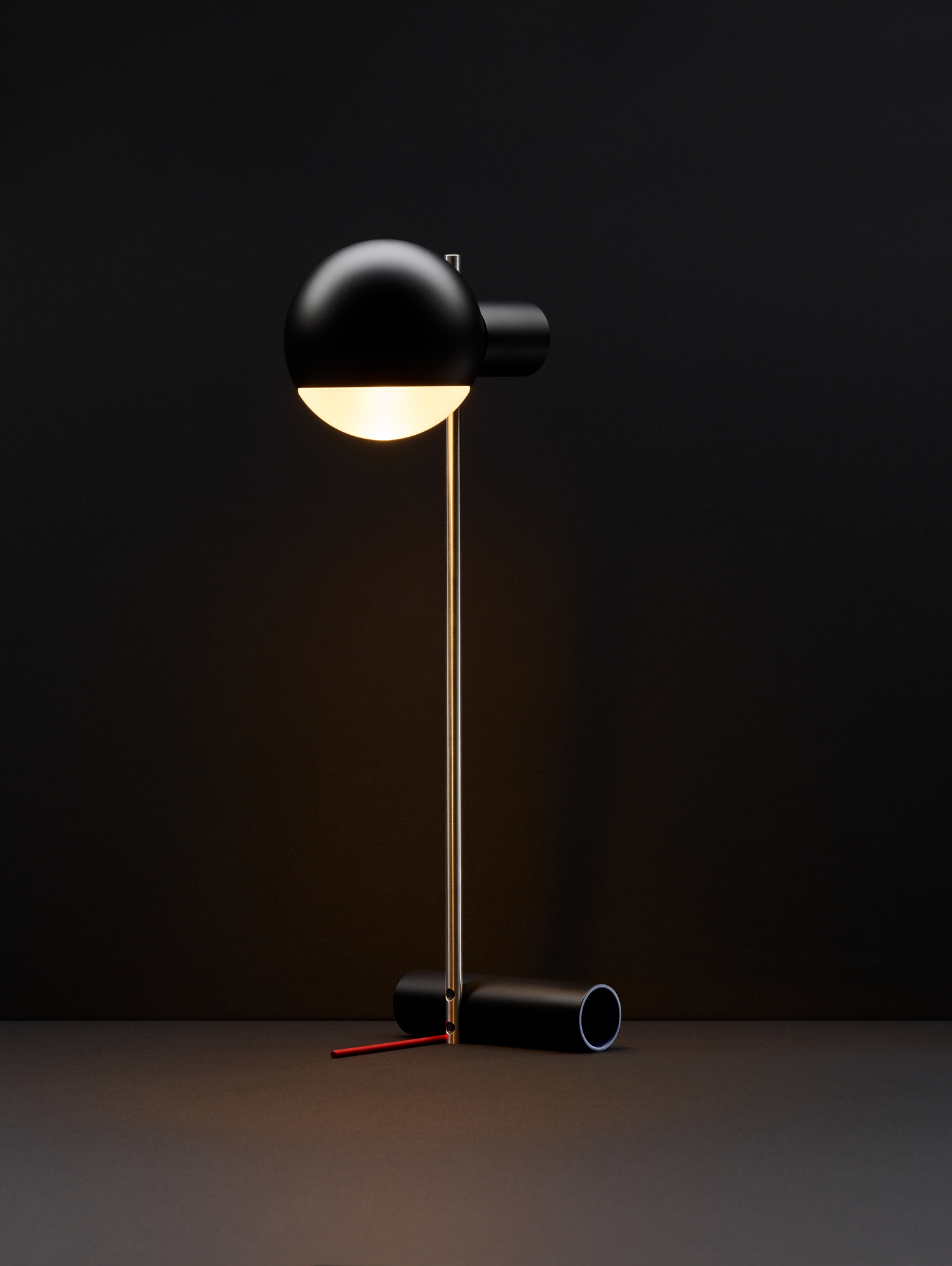 L25 Tafellampje LED Lampe de Table Reedition Tecta noir brilliant