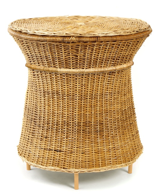 Caribe Natural Tall Side Table Table d'appoint extérieure ames Matériau naturel brut / Jaune