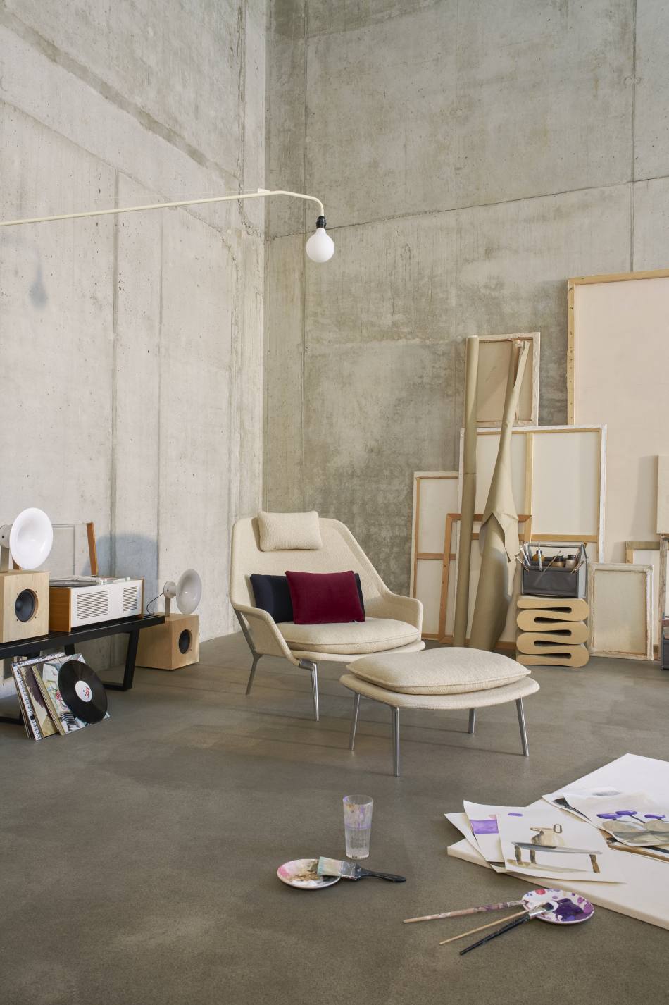 Slow Chair Fauteuil en tissu Vitra 