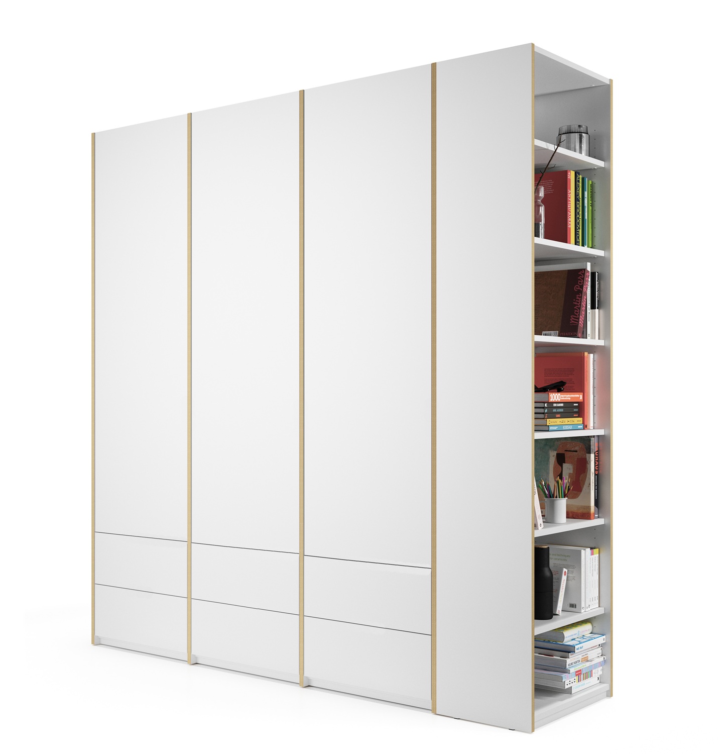 MODULAR PLUS Armoire combinée avec étagère annexe à droite L 212,2 cm Müller Möbelwerkstätten