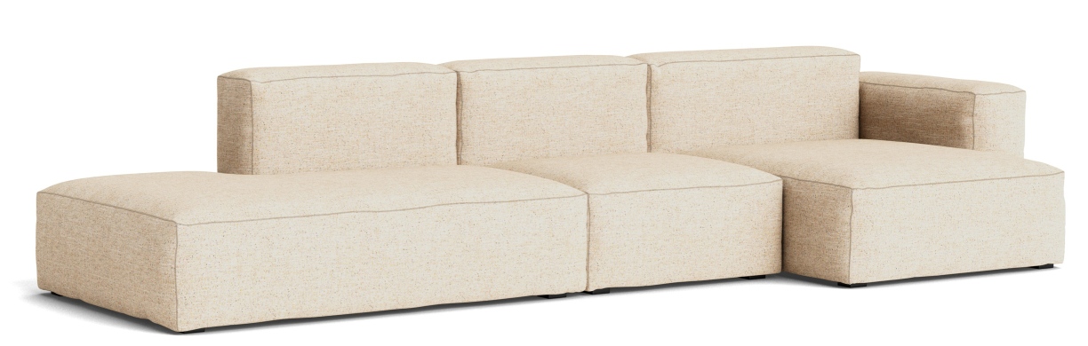 Beige Mags Soft Sofa mit Armlehne rechts, 3-Sitzer, Stoff Bolgheri, moderne Wohnzimmer Couch.