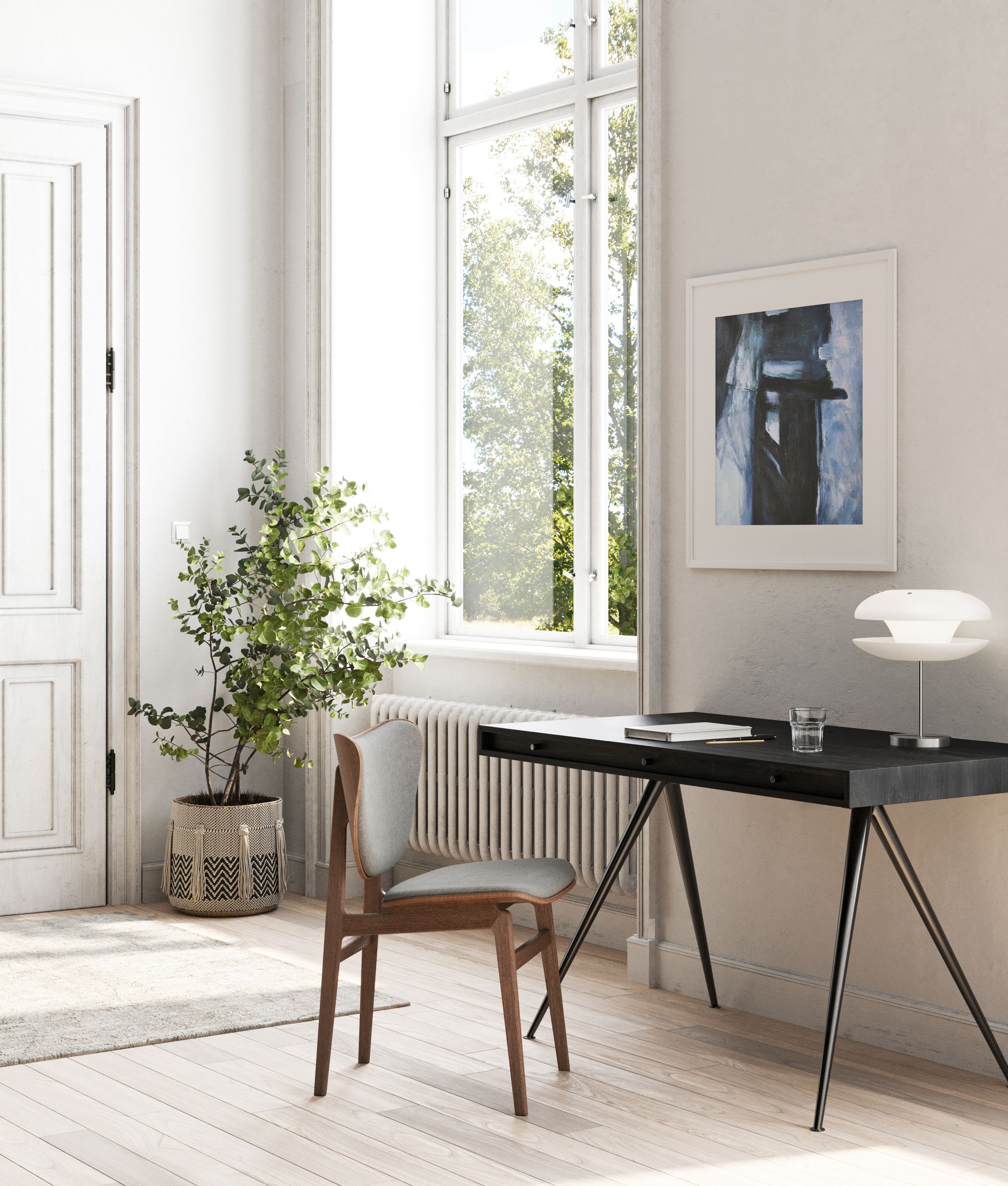 Bureau de bureau JFK avec pieds standard Noir Norr11