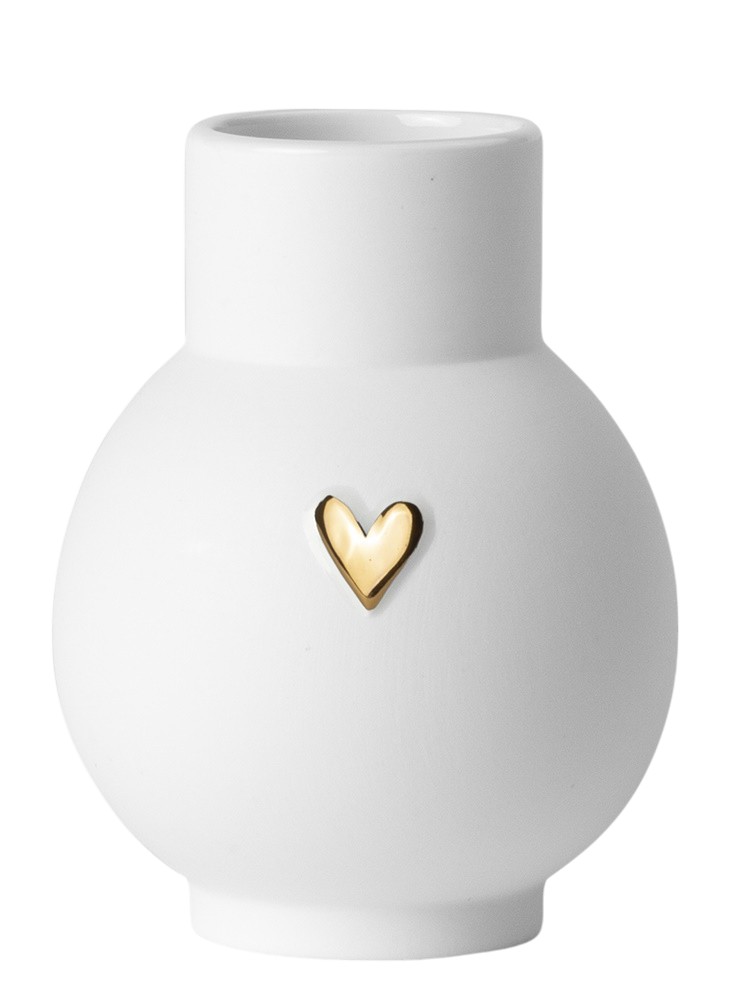 Lovely Mini vase boule coeur or Roues