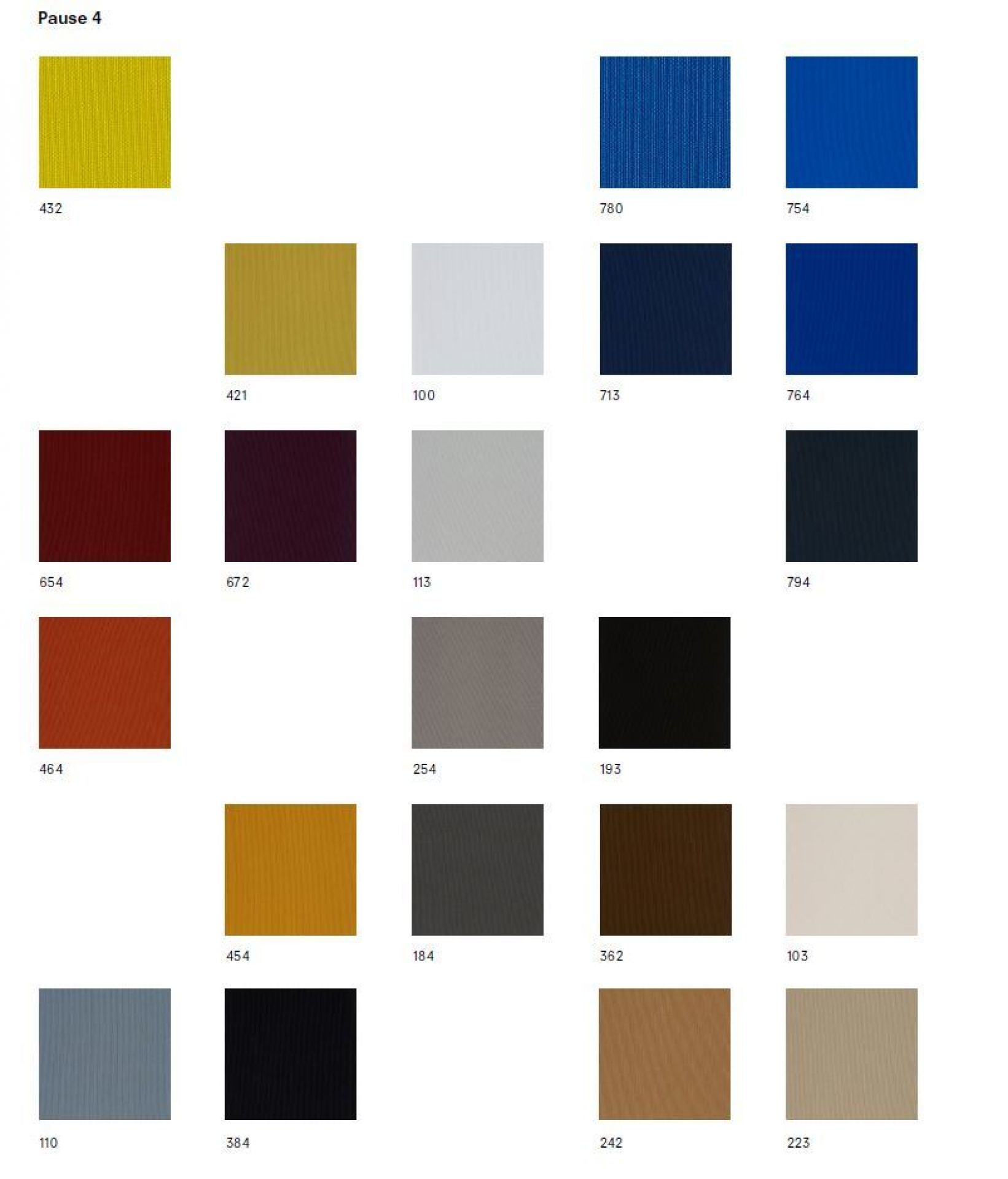Carte d'échantillon Pause 4 Kvadrat