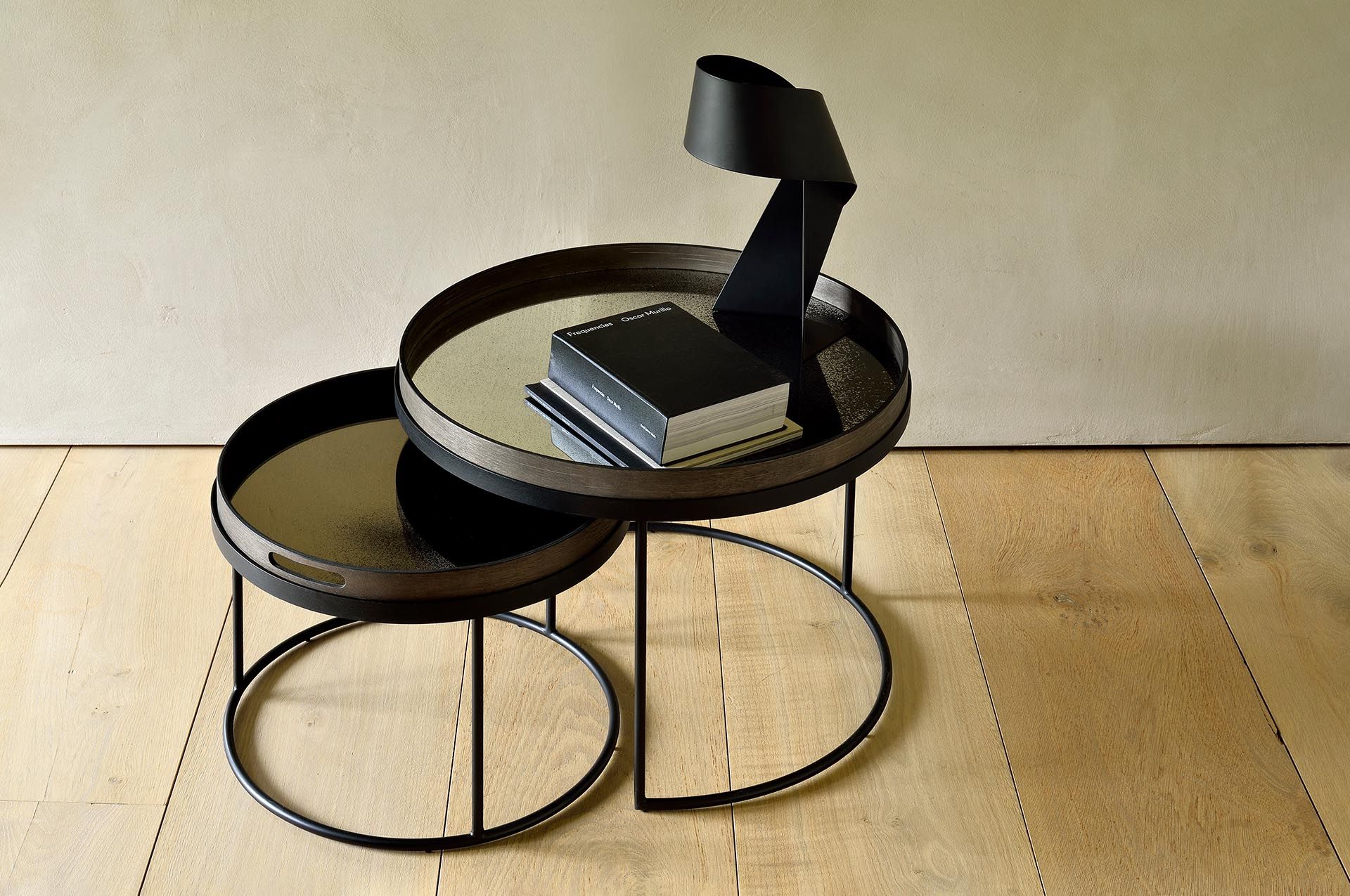 Table basse 2 pièces Noir Rond L/XL Ethnicraft 