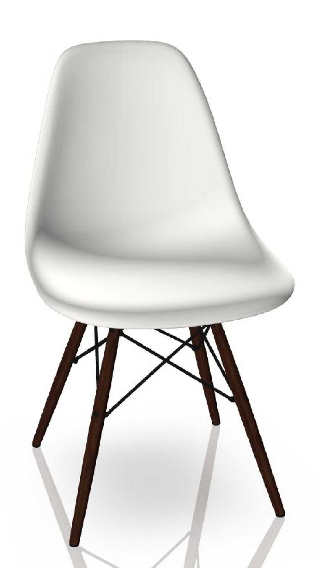 Eames Plastic Side Chair DSW Chaise Vitra Érable sombre - Blanc