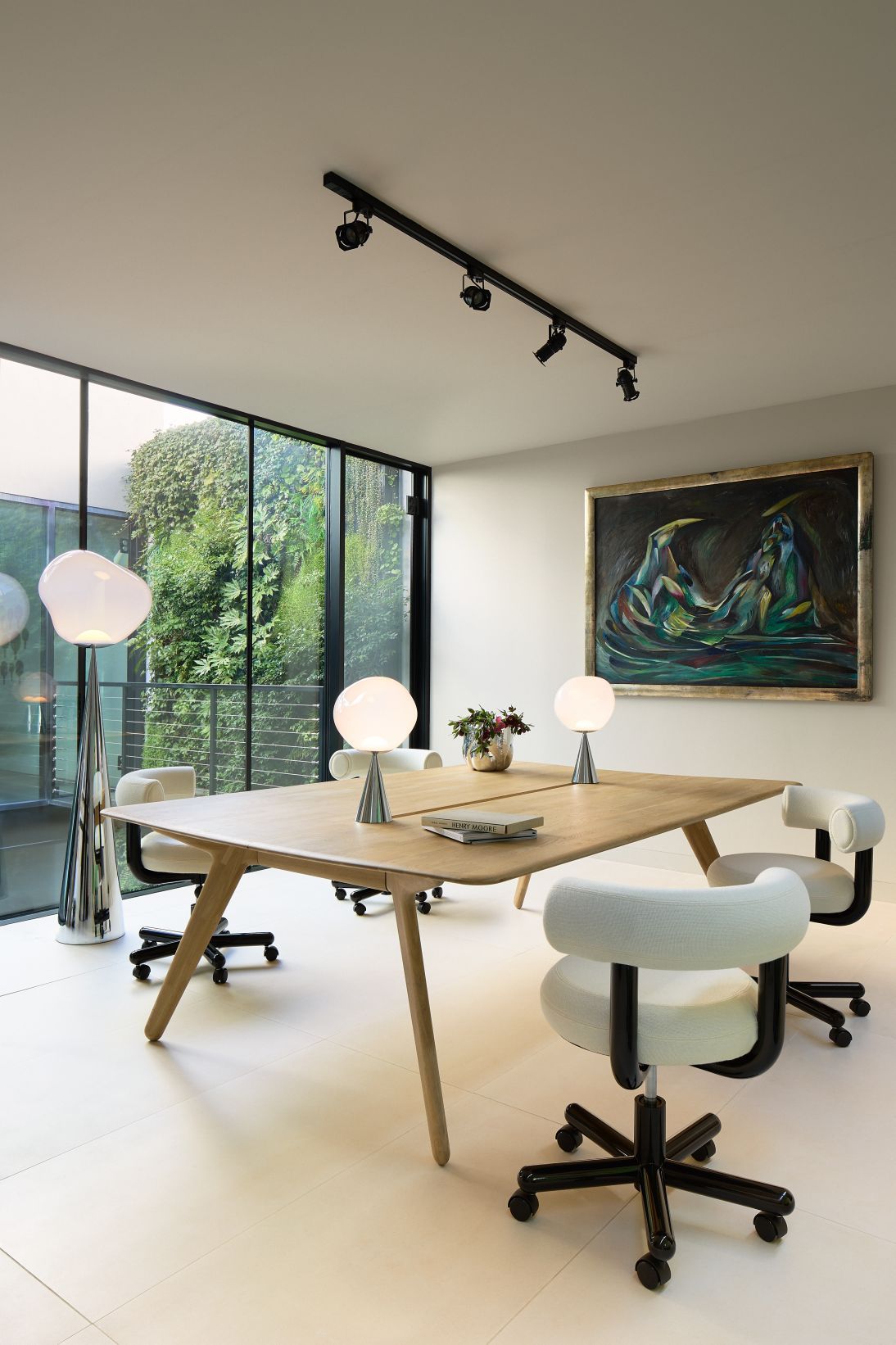 Melt Cone Fat Lampe de table argent - opale Tom Dixon