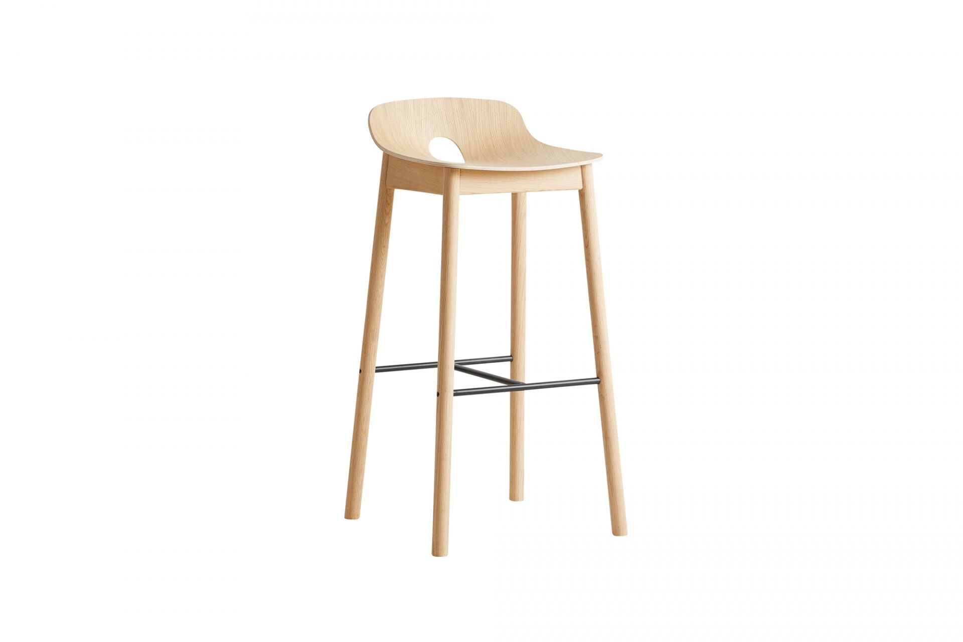 Mono Tabouret de Bar Chêne pigmenté blanc Woud OFFRE SPECIALE