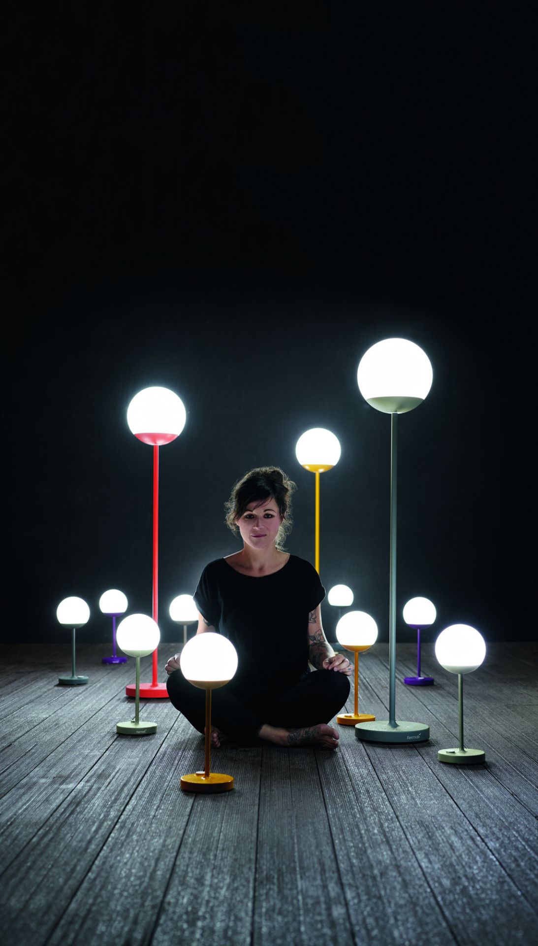 Mooon Lampadaire Fermob Ocre rouge