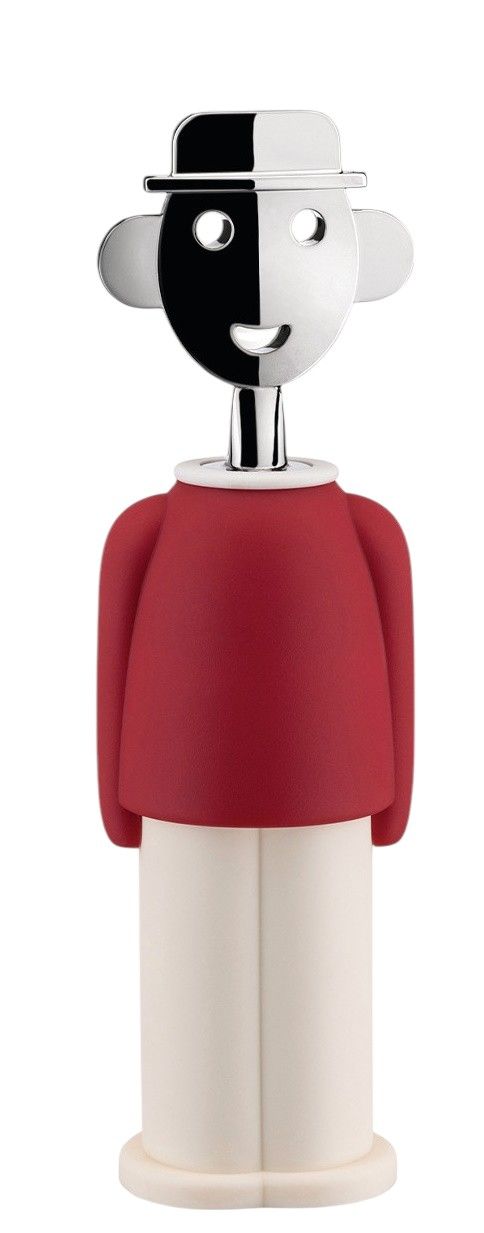 Alessandro M. Tire-bouchon rouge et blanc Alessi