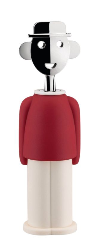 Alessandro M. Tire-bouchon rouge et blanc Alessi