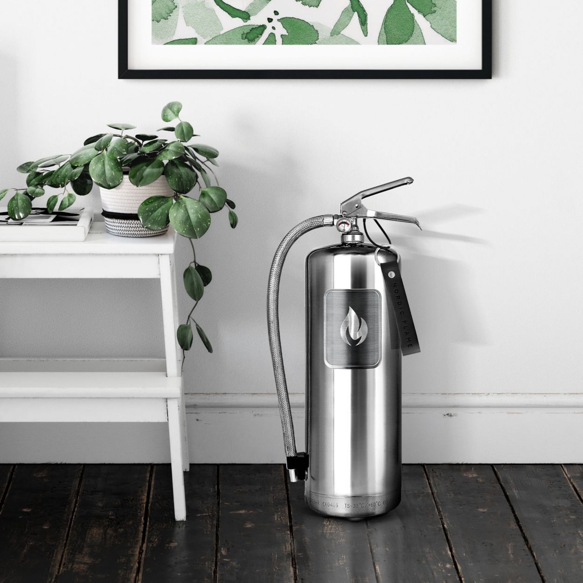 Extincteur Steel Edition 6 kg inox poli Nordic Flame OFFRE SPECIALE