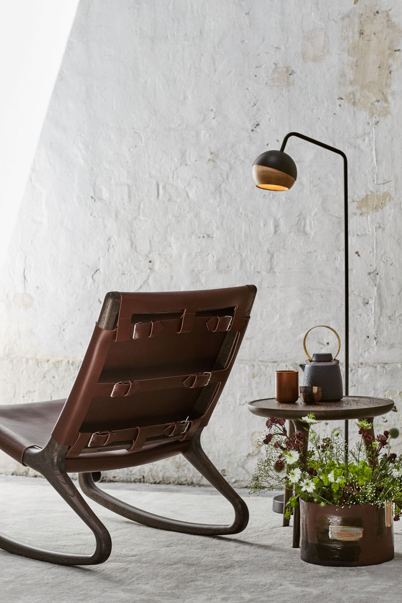 Rocker Chaise berçante Harness cuir Mater