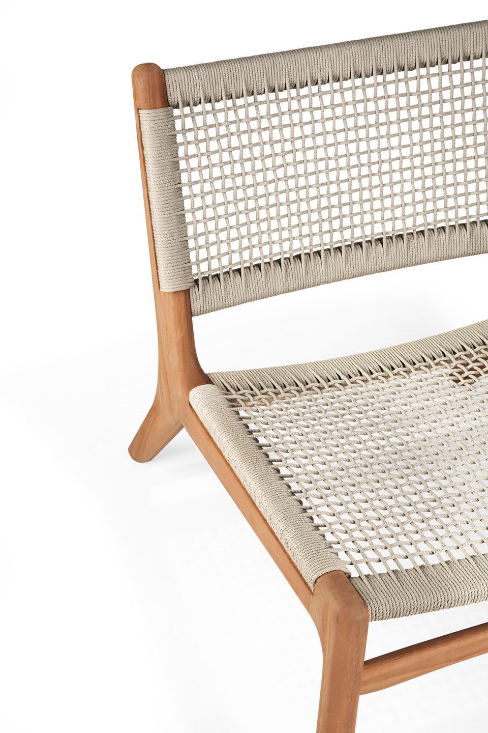 Jack Woven Fauteuil Lounge Extérieur Teck Cordon Beige Ethnicraft