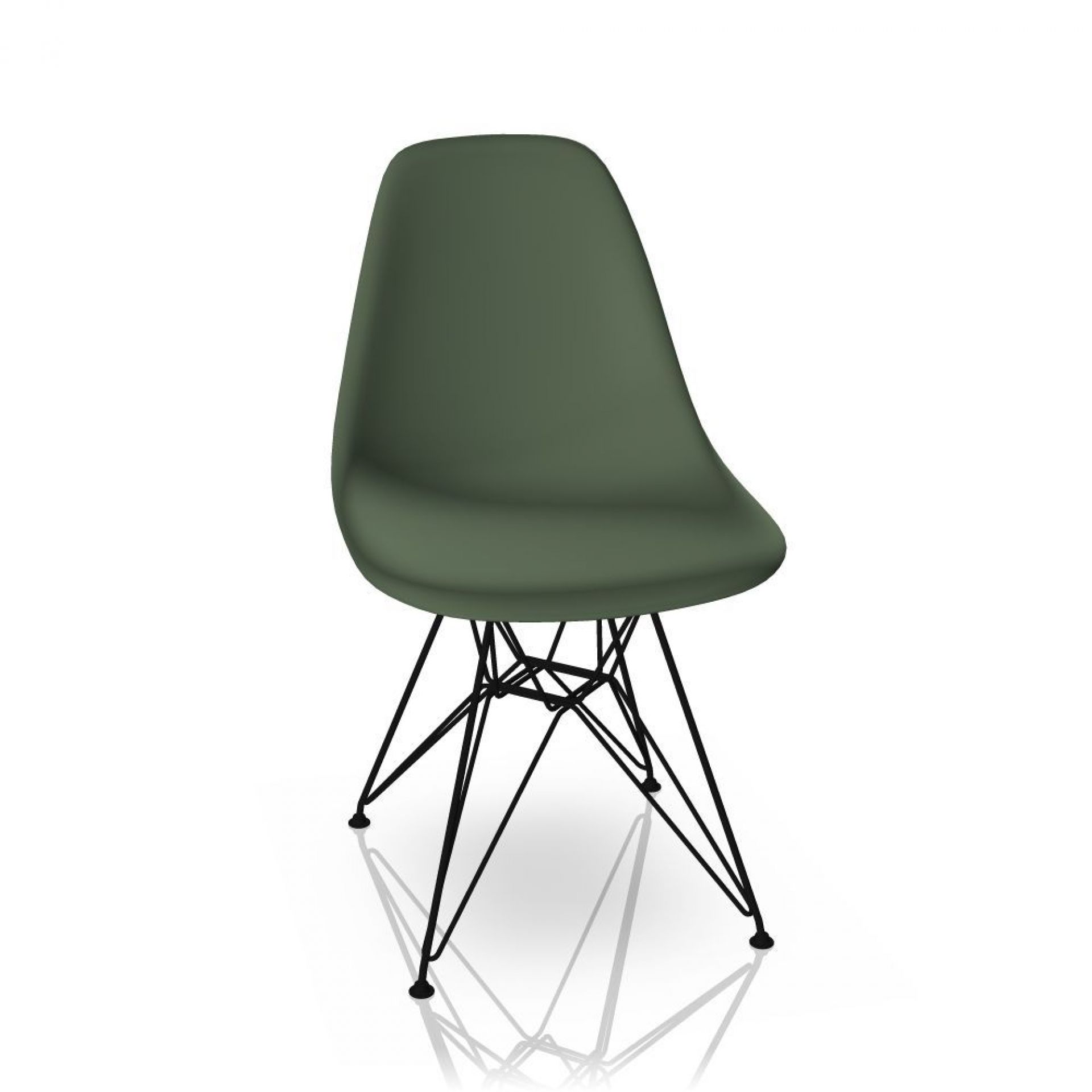Eames Plastic Side Chair DSR Chaise Vitra Noir-Forest