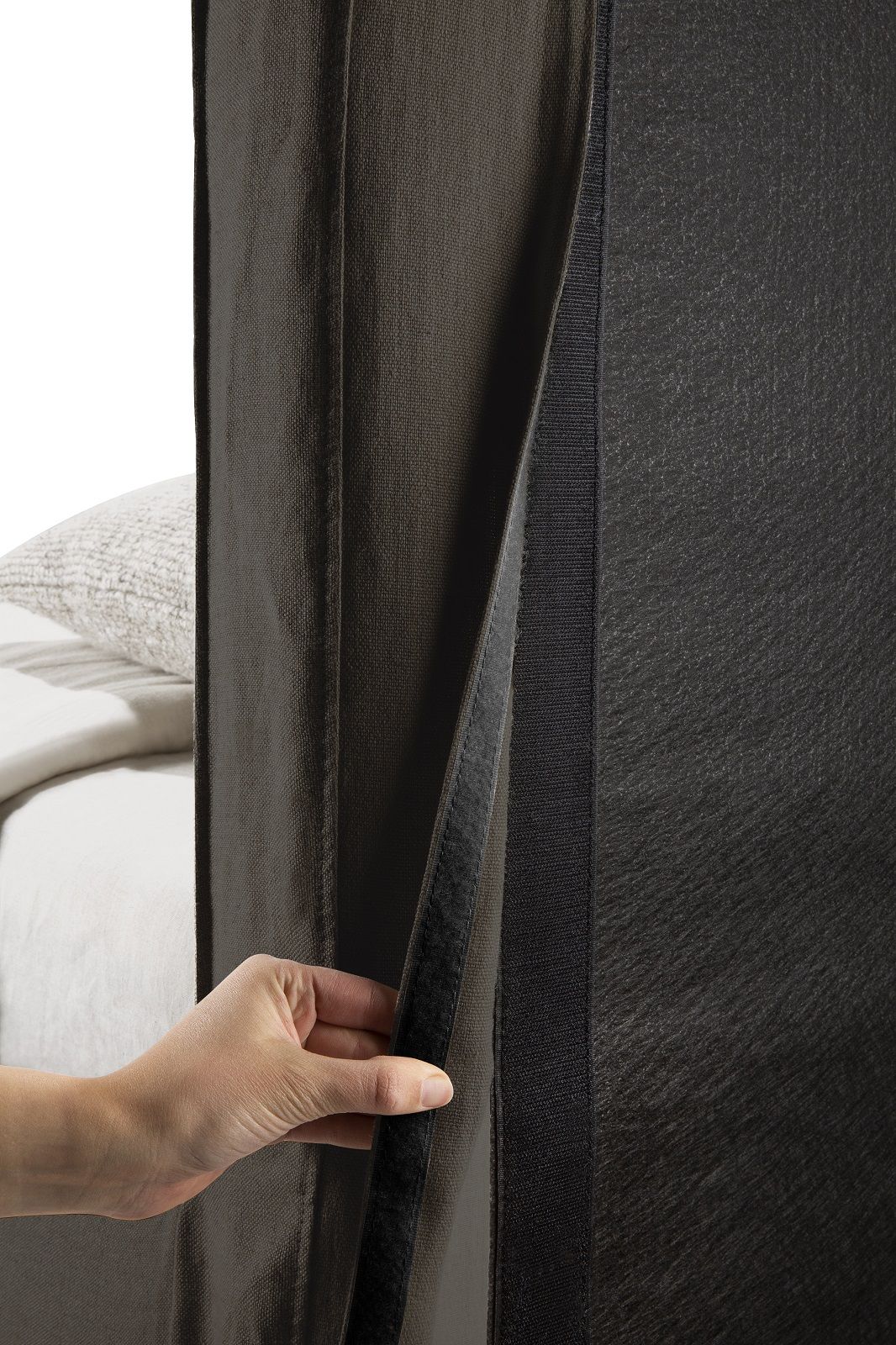 Revive Lit housse amovible L 98 x W 214 cm Ethnicraft Grey Leinen