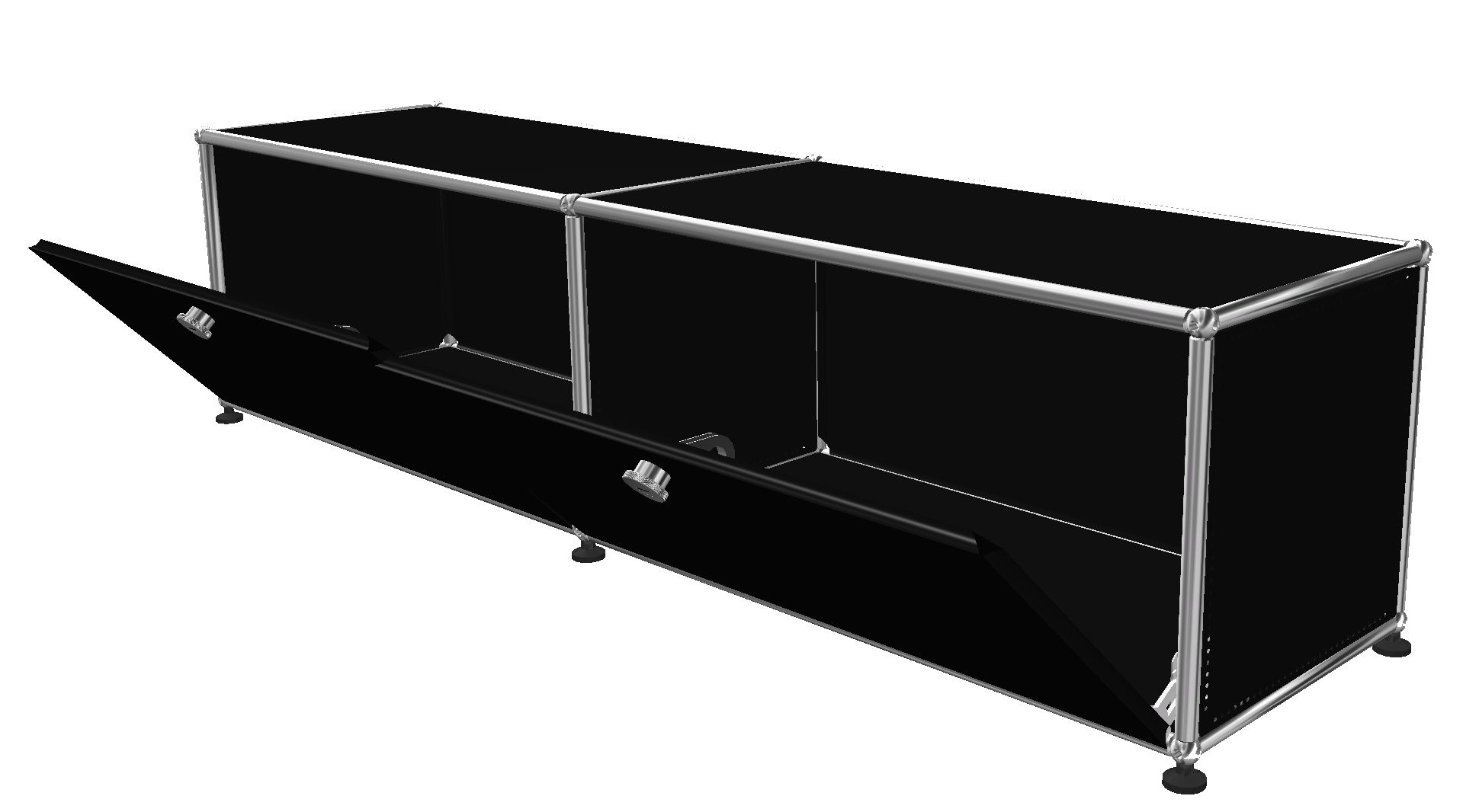 USM Haller Lowboard 2 Volets Noir graphite - FAST DELIVERY