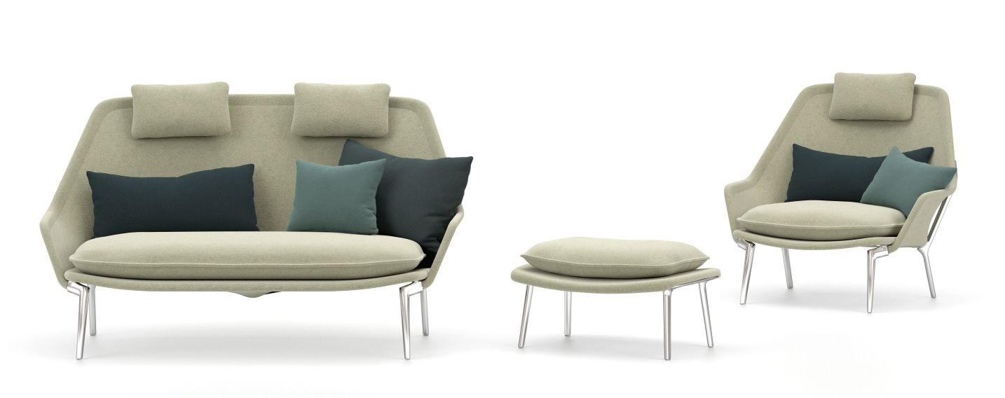 Slow Chair & Ottoman Fauteuil en tissu Vitra 