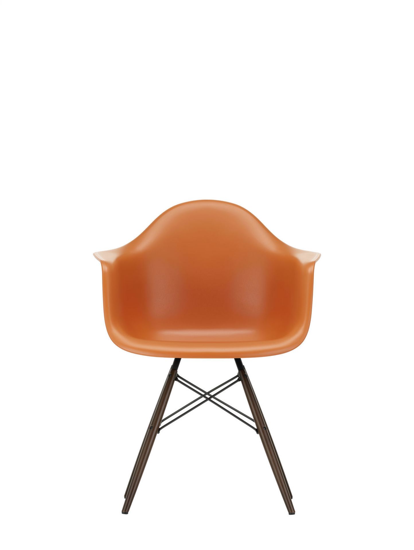 Eames Plastic Arm Chair DAW Chaise Vitra Érable jaunâtre - Granite gris