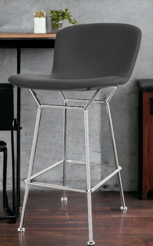 Bertoia Bar Stool Tabouret de bar en cuir de noyau Knoll International