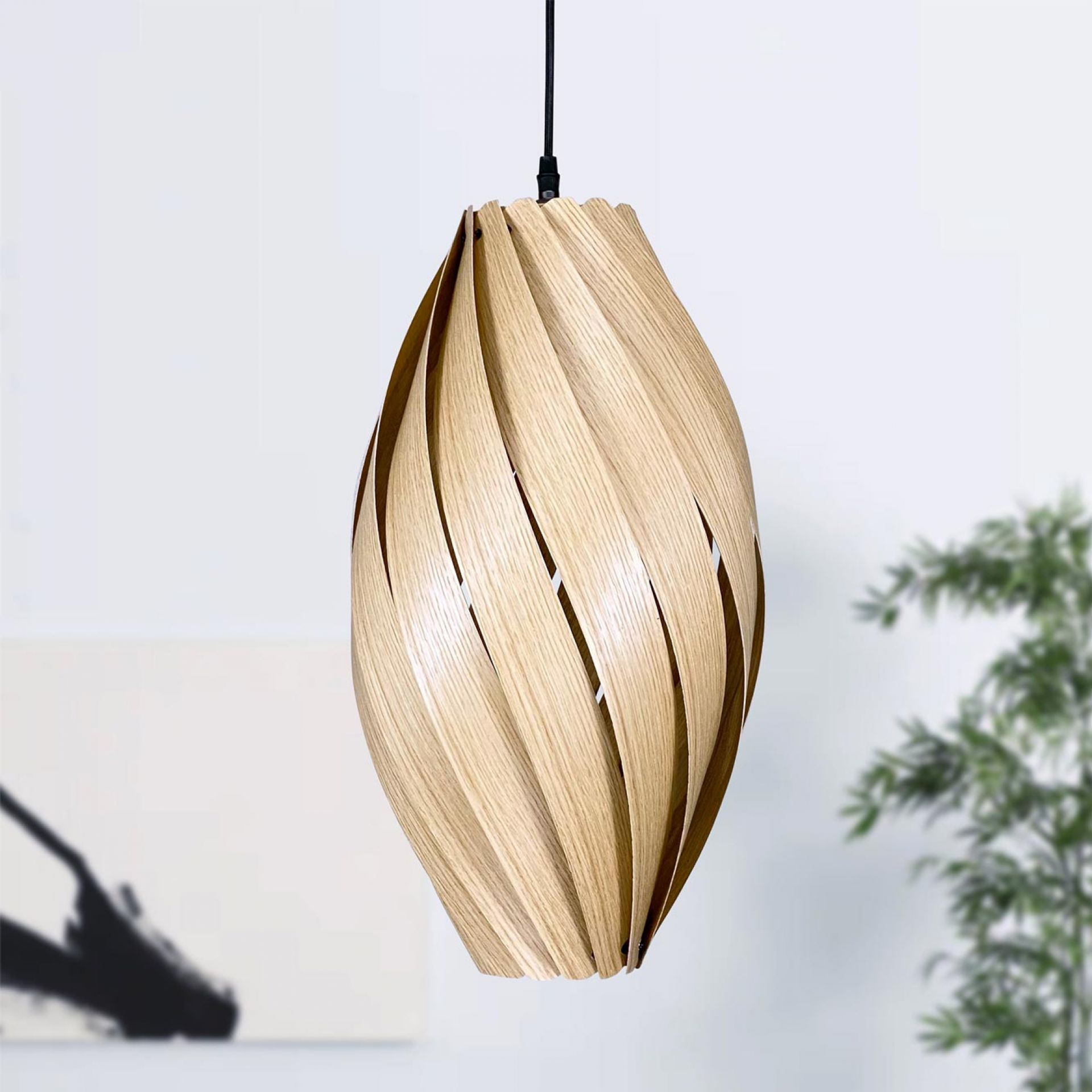 Ardére Lampe à suspendre allongée Chêne Gofurnit