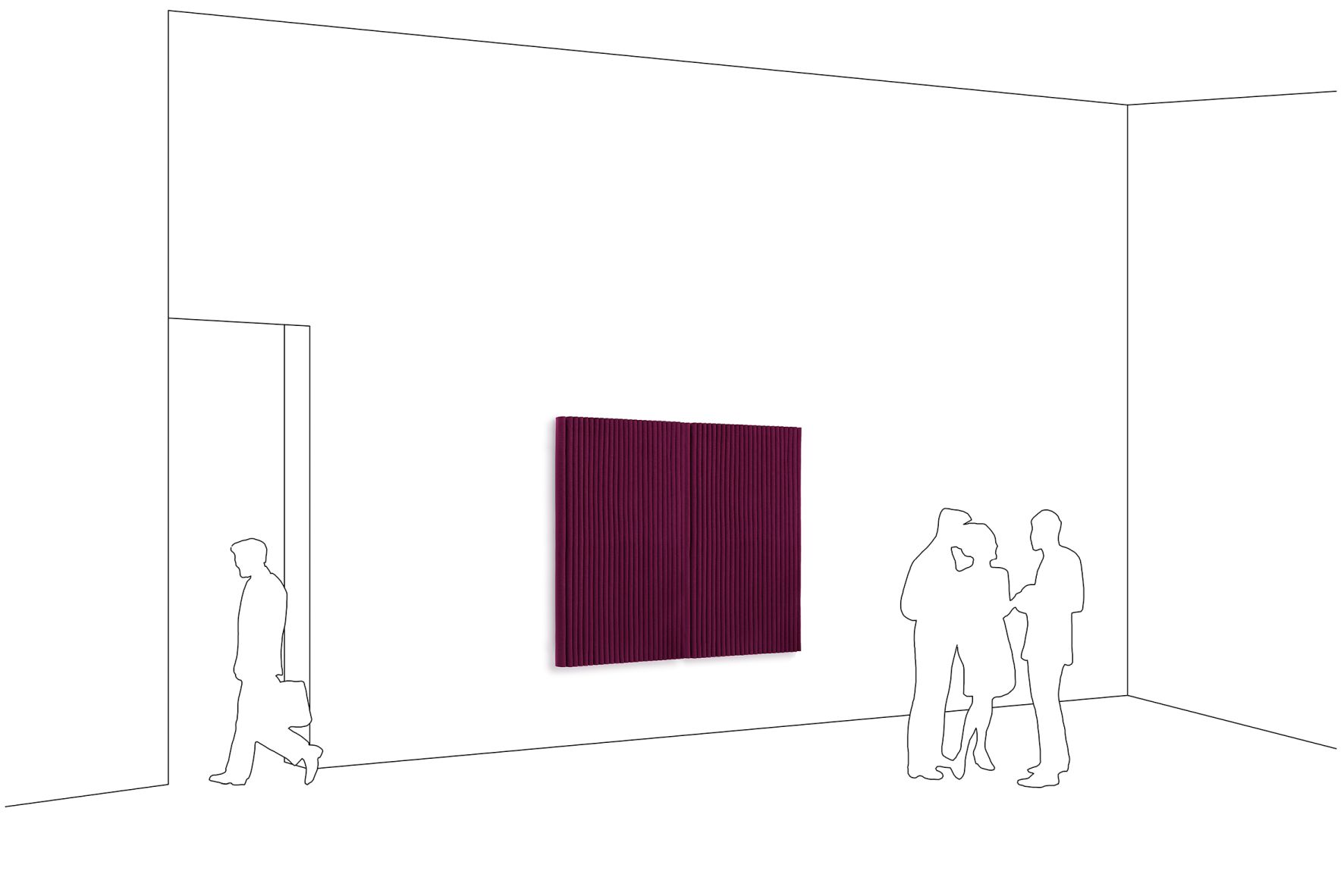 Welle module mural format vertical avec 4 supports muraux Hey Sign