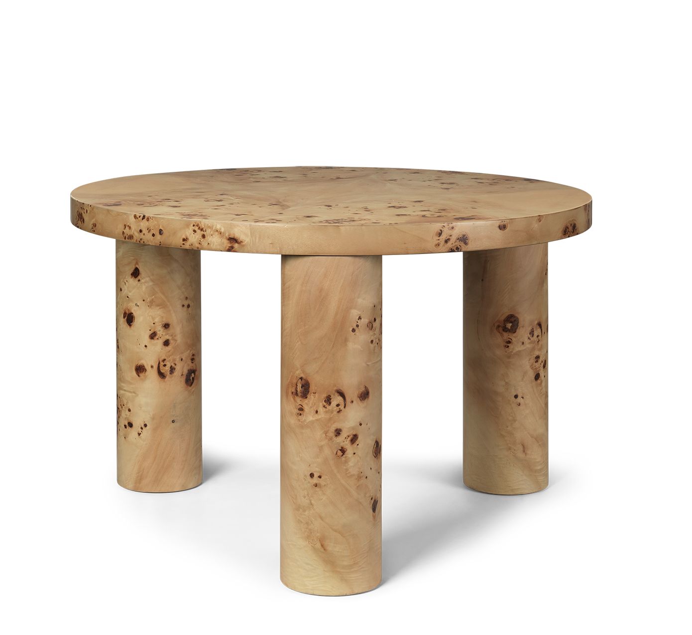 Post Coffee Table Poplar Burl Veneer Table basse Ferm Living 