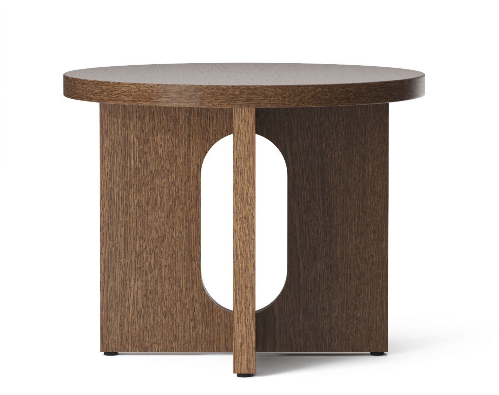 Androgyne table d'appoint Ø50 cm Pied en chêne teinté foncé / Plateau en chêne teinté foncé Audo