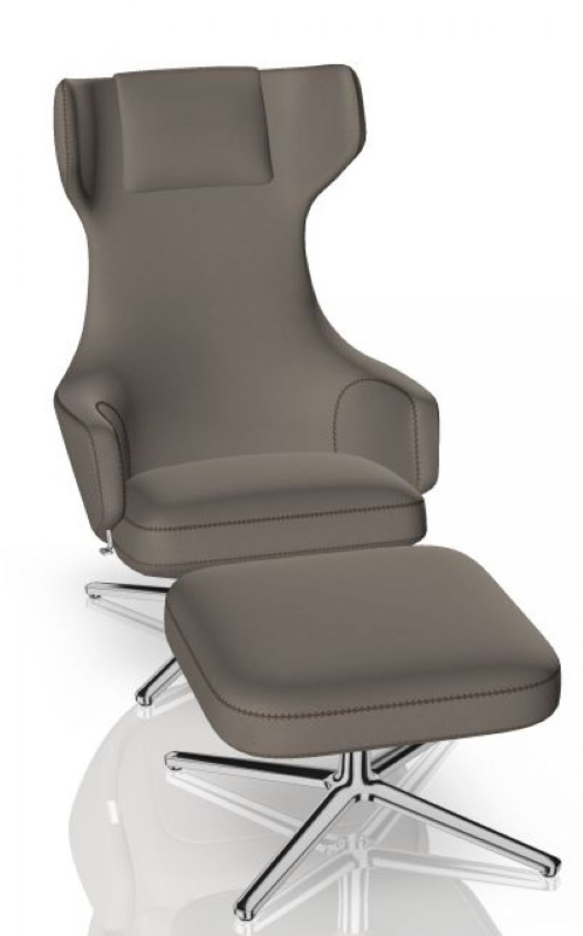 Grand Repos Fauteuil + Ottoman Vitra Poli Cosy Fossil