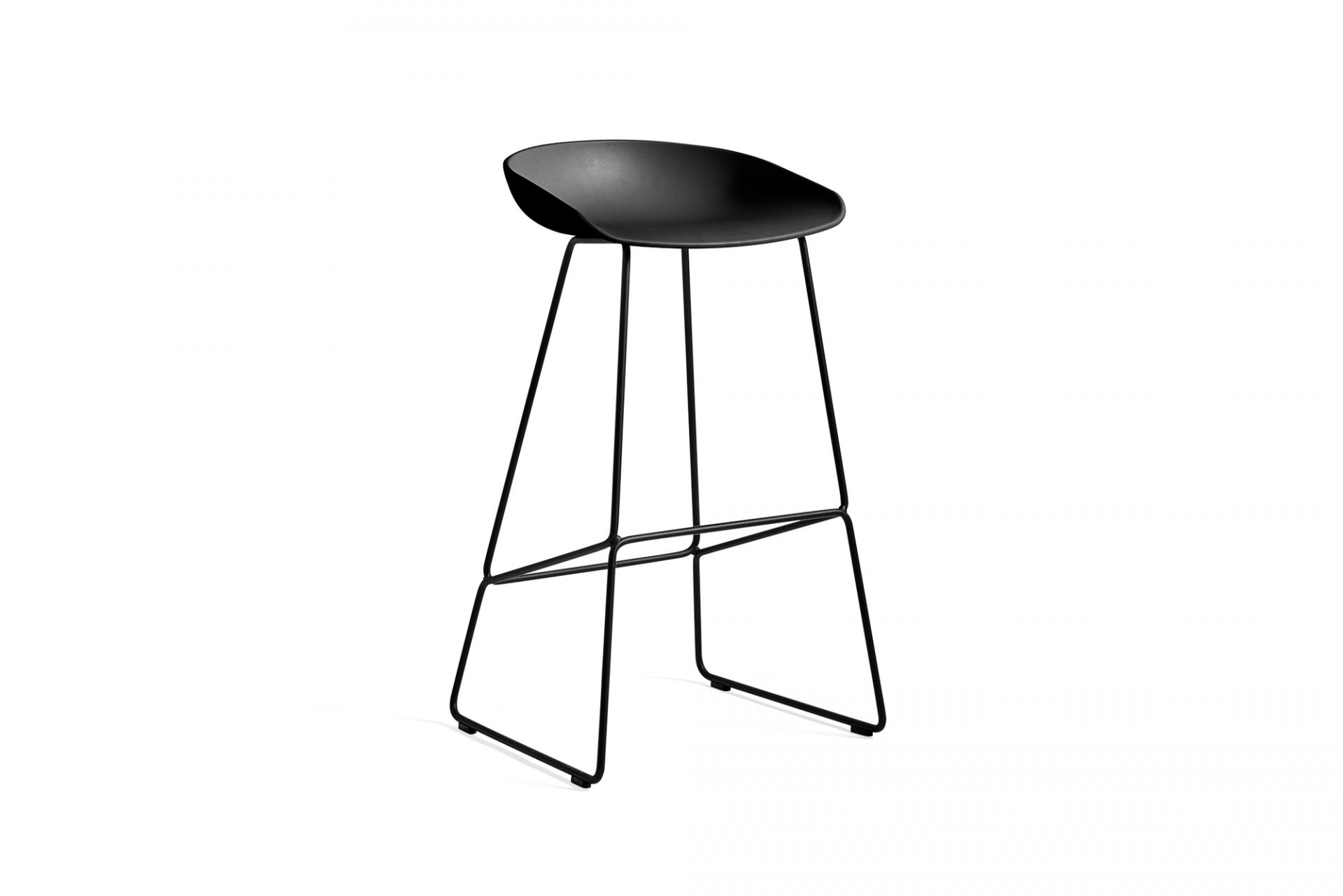 À propos d'un tabouret AAS 38 / AAS38 Tabouret de bar Hay, coque noire / cadre noir, hauteur d'assise 65 cm OFFRE SPECIALE