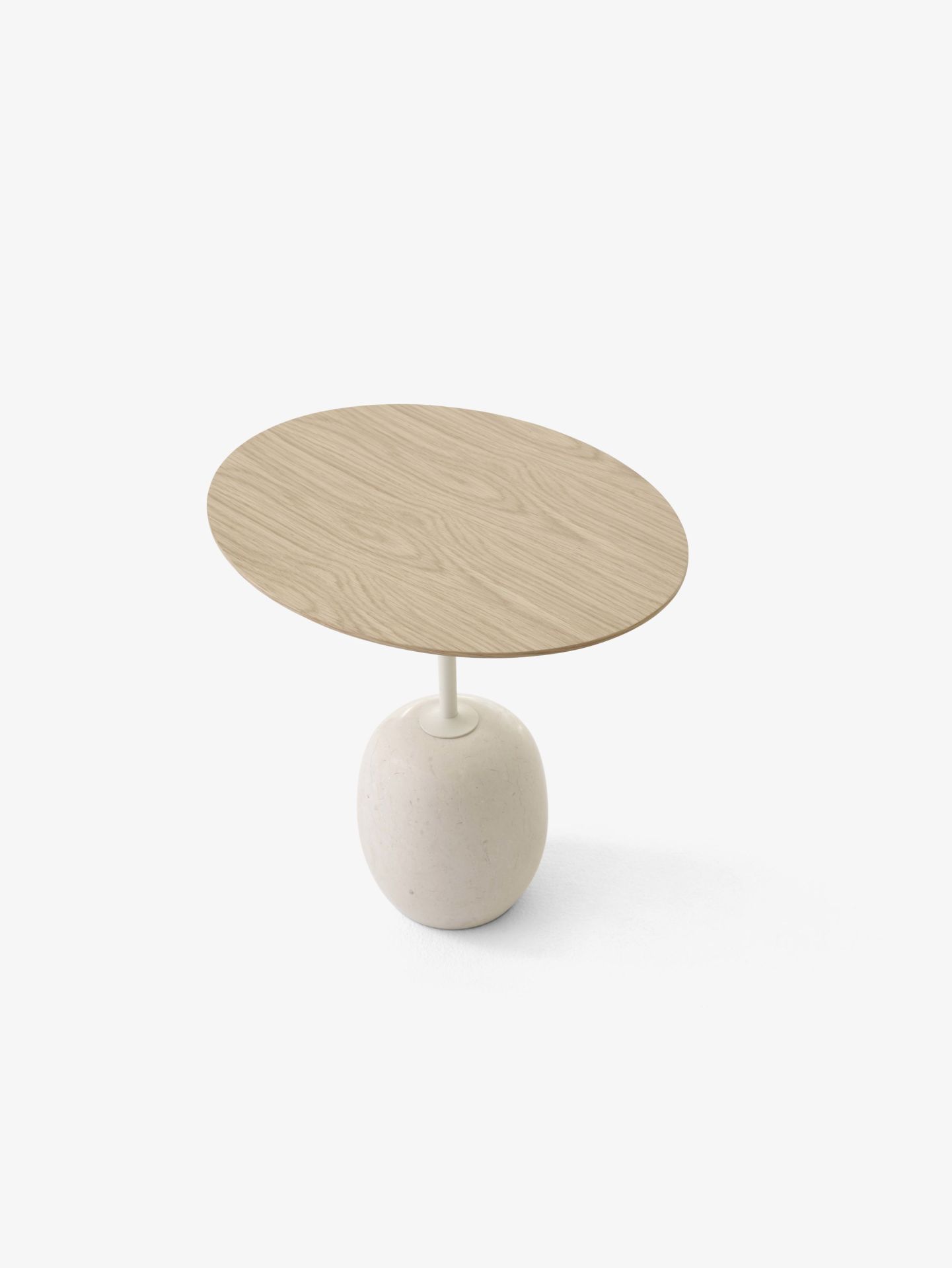 Lato LN8 / LN9 Table d'appoint avec plateau en bois AndTradition Chêne - Marbre Crema Diva