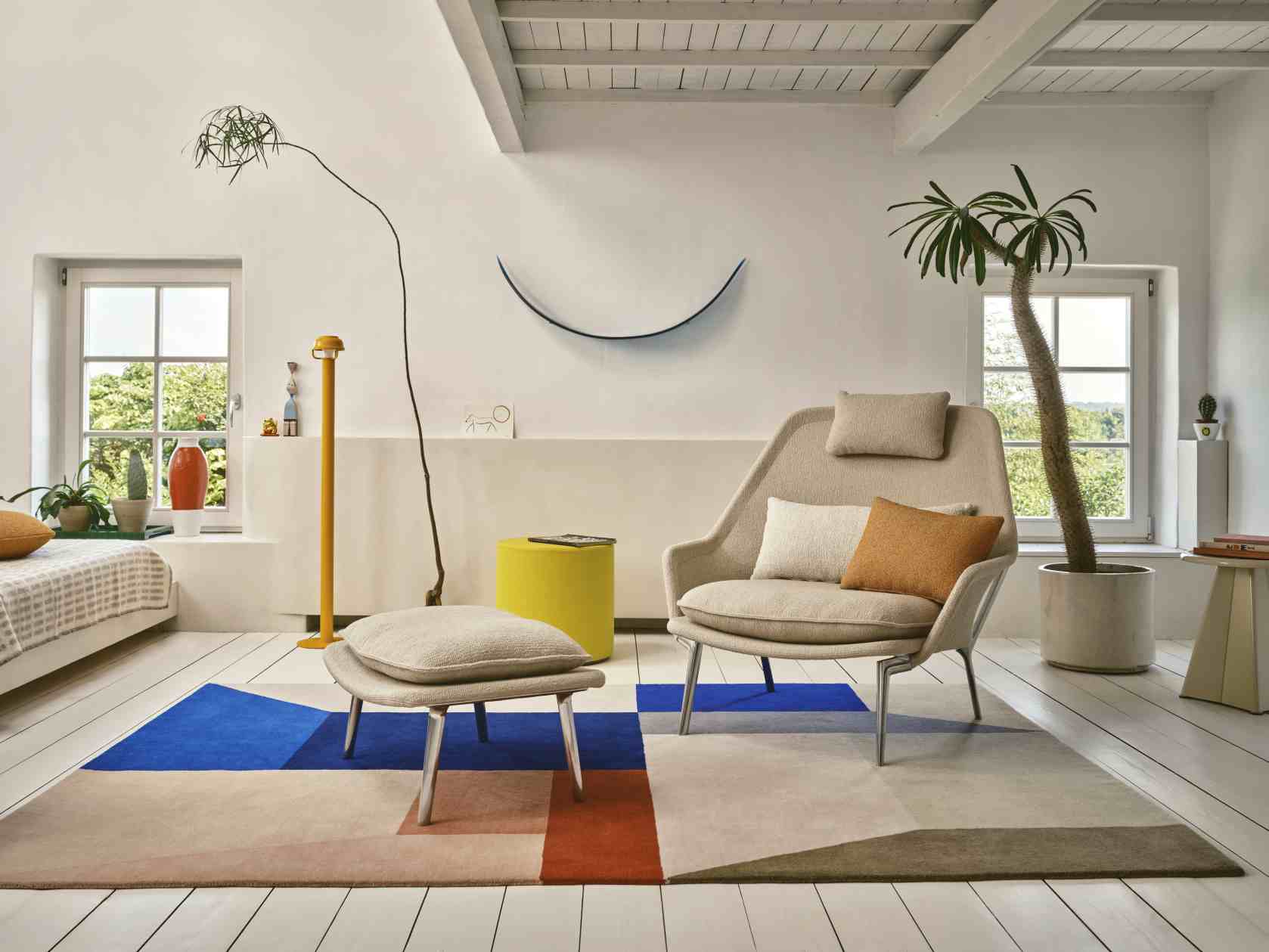 Slow Chair Ottoman Tissu Vitra 