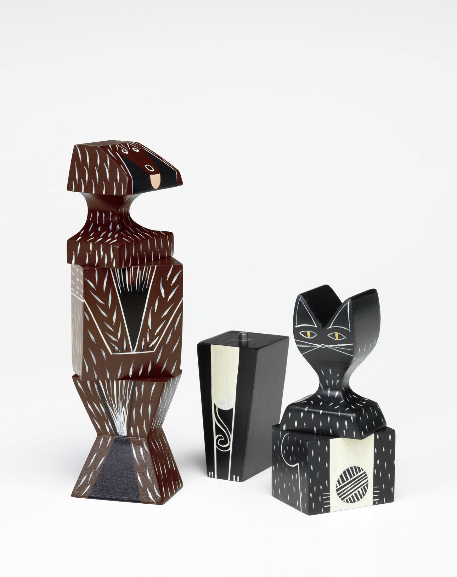 Wooden Dolls Chat / Chien Bois figure Vitra