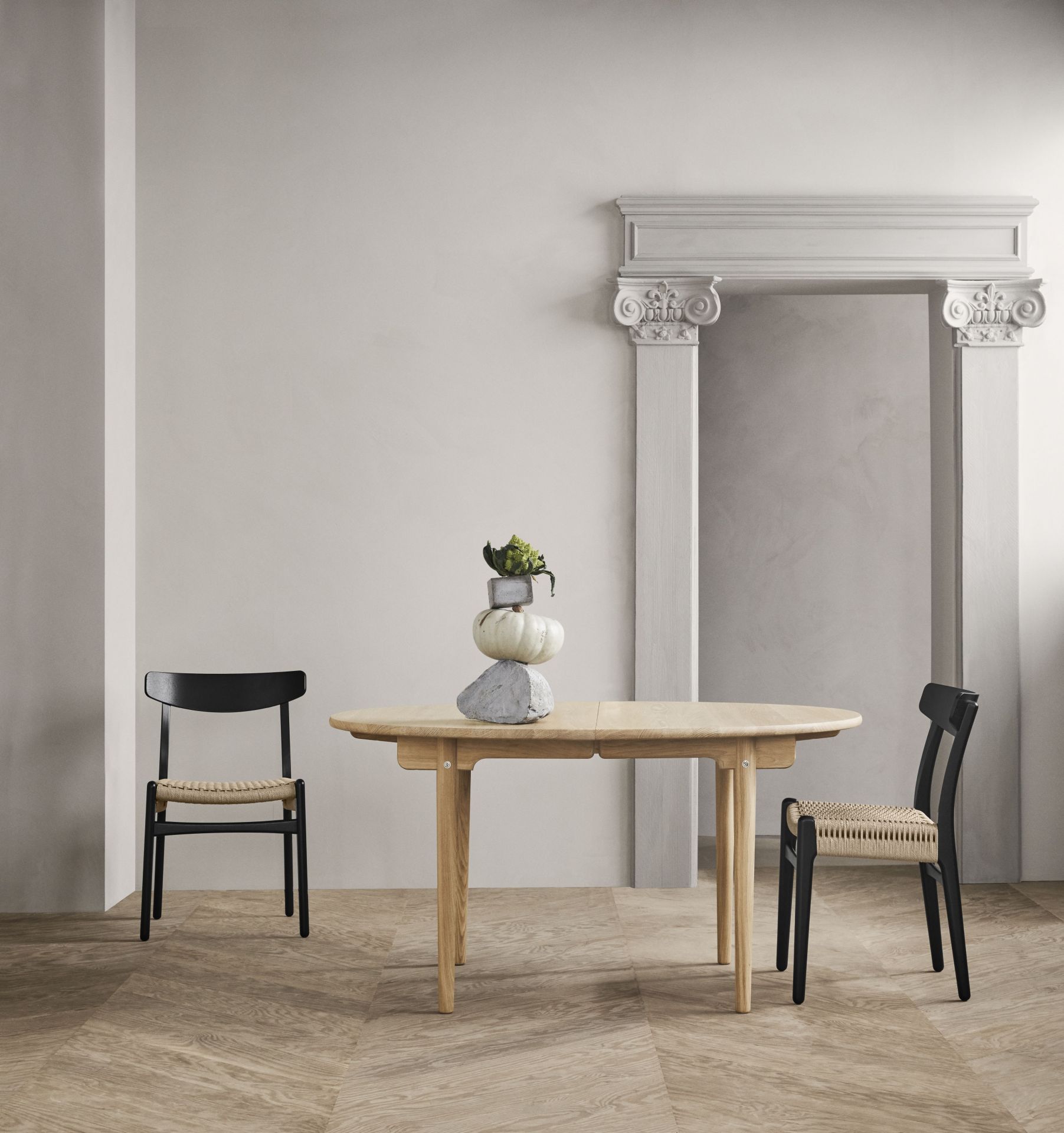 CH337 Table de salle à manger ovale extensible en hêtre huilé Carl Hansen & Søn