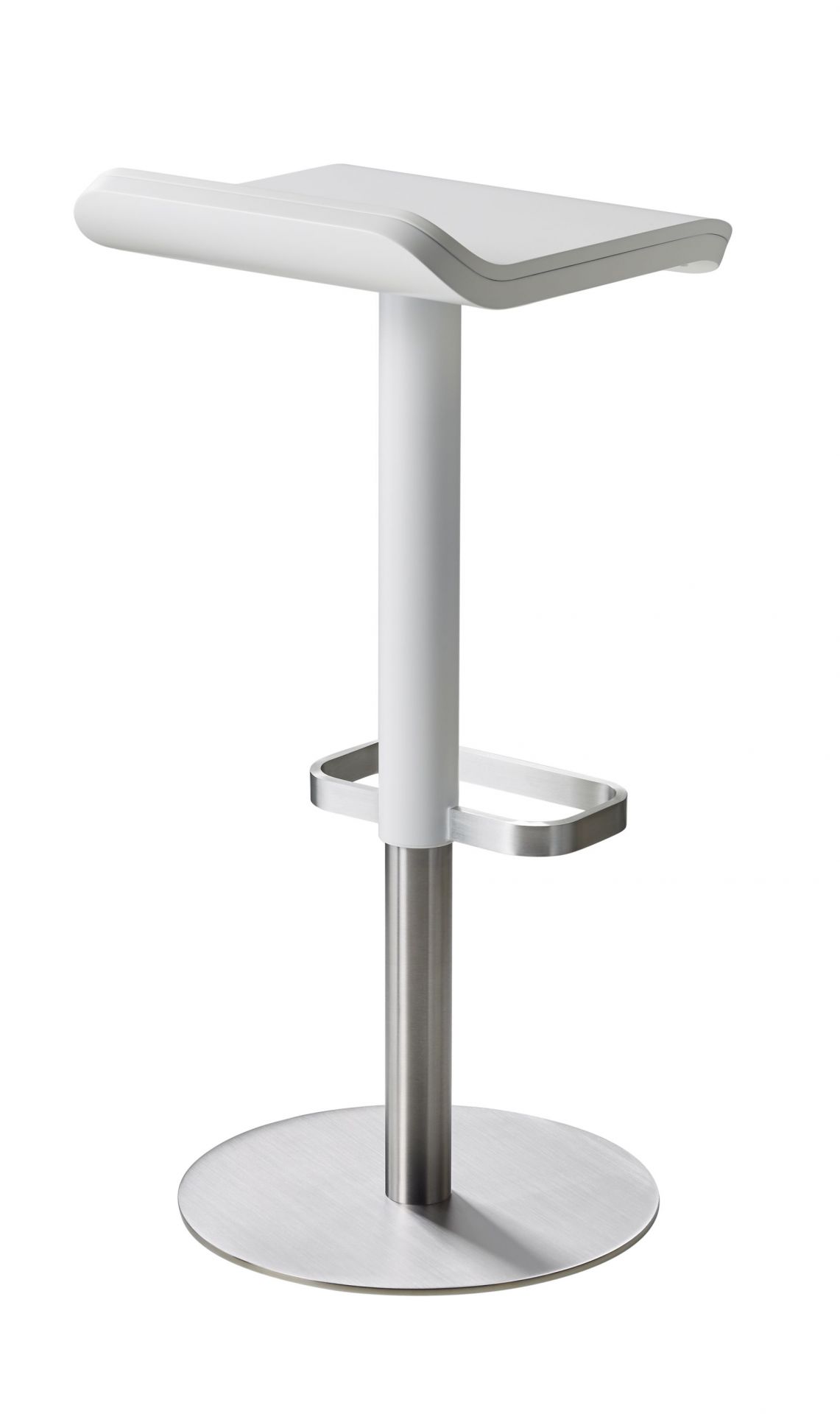ED Tabouret de bar réglable en hauteur blanc Moree