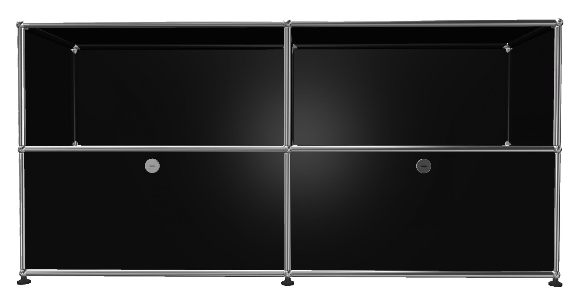 USM Haller Buffet 2 Ouverts / 2 Volets Noir graphite - FAST DELIVERY