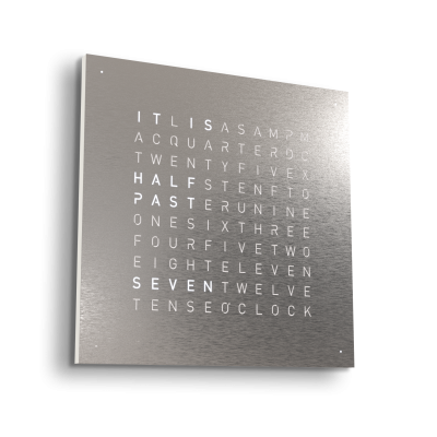 Earth 90 Steel Series Horloge murale / Objet temporel Anglais QLOCKTWO