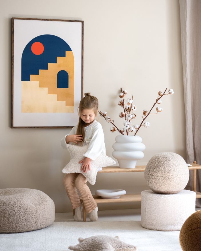 Coussin étoile pour enfants Wigiwama blanc crème